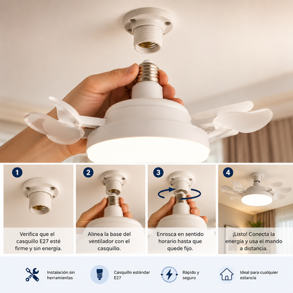 Ventilador de Techo LED 2 en 1