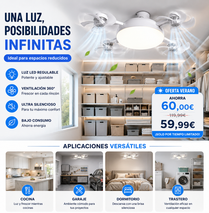 Ventilador de Techo LED 2 en 1