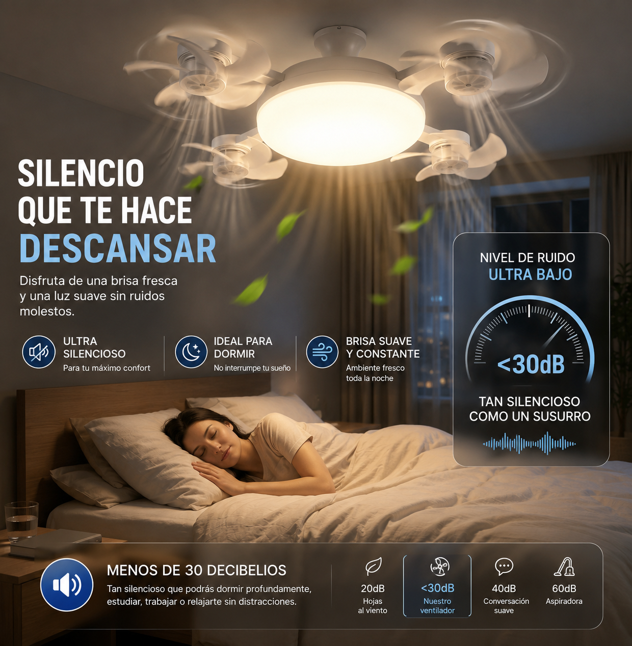 Ventilador de Techo LED 2 en 1