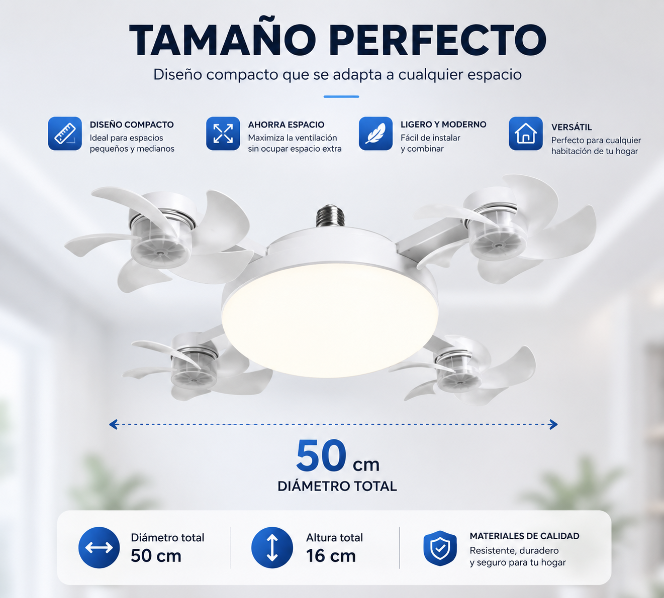 Ventilador de Techo LED 2 en 1